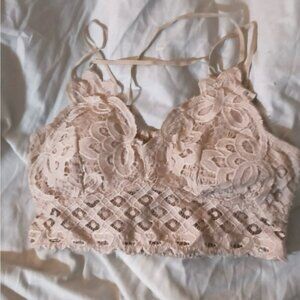 Elegant Lace Bralette in Cream - Women’s Boutique Beige Bralette size 2x